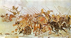 40. Alexander Mosaic
Location: House of Faun, Pompeii
Artist: N/A | Patron: Pompeian citizen
Date: c. 100 B.C.E.
Culture: Roman
Period/Style: Greek
Medium/Material: Mosaic
Theme(s): war, conflict
Form: perspective/space to show different figures and their spot in the mosaic
Function: to decorate the 40. Alexander Mosaic
Location: House of Faun, Pompeii
Artist: N/A | Patron: Pompeian citizen
Date: c. 100 B.C.E.
Culture: Roman
Period/Style: Greek
Medium/Material: Mosaic
Theme(s): war, conflict
Form: perspective/space to show different figures and their spot in the mosaic
Function: to decorate the