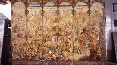 94. Screen with Seige of Belgrade and hunting scene 94. Screen with Seige of Belgrade and hunting scene
