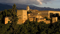Alhambra
1354-1391
Palace of the Narid sultans in Southern Spain
Light airy interior, fortress like exterior
Built on a hill overlooking Granada
Contains palaces, gardens, water pools, fountains, courtyards
Small low bubbling fountains in each room helps cool temperatures during the summer Alhambra
1354-1391
Palace of the Narid sultans in Southern Spain
Light airy interior, fortress like exterior
Built on a hill overlooking Granada
Contains palaces, gardens, water pools, fountains, courtyards
Small low bubbling fountains in each room helps cool temperatures during the summer