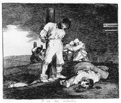And theres nothing to be done
Francisco Goya, 1810-18323, Drypoint etching
Romantiscism
Part of the the Disasters of War
80 works altogether
Published in 1853, 30 years after he died
Crucial commentary on French occupation of Spain
Influenced by the Spain's constant warfare
Explores the themes of war,famine, and politics
This piece is very ironic and sardonic
Guns at very close range point towards victims assumedly spanish patriots being killed by French soldiers
Question of who exactly are being shot And theres nothing to be done
Francisco Goya, 1810-18323, Drypoint etching
Romantiscism
Part of the the Disasters of War
80 works altogether
Published in 1853, 30 years after he died
Crucial commentary on French occupation of Spain
Influenced by the Spain's constant warfare
Explores the themes of war,famine, and politics
This piece is very ironic and sardonic
Guns at very close range point towards victims assumedly spanish patriots being killed by French soldiers
Question of who exactly are being shot