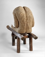 Androgyne III
Magdalena Abakanowicz. 1985 C.E. Burlap, resin, wood, nails, and string
The creases, ridges, and veins of the hardened-fiber surface assume organic characteristics, reminiscent of the earth's rough surface or the cellular composition of human skin. The artist felt that it was these characteristics and manifestations that make fiber the base unit of the universe. Androgyne III
Magdalena Abakanowicz. 1985 C.E. Burlap, resin, wood, nails, and string
The creases, ridges, and veins of the hardened-fiber surface assume organic characteristics, reminiscent of the earth's rough surface or the cellular composition of human skin. The artist felt that it was these characteristics and manifestations that make fiber the base unit of the universe.