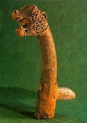 Animal Head Post from Oseberg Ship Burial,834,wood,Viking Art Animal Head Post from Oseberg Ship Burial,834,wood,Viking Art