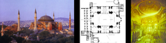 Anthemius of Tralles and Isidorus of Miletus, exterior, plan and interior of Hagia Sophia, Constantinople, 532-537 CE (Early Byzantine Art) Anthemius of Tralles and Isidorus of Miletus, exterior, plan and interior of Hagia Sophia, Constantinople, 532-537 CE (Early Byzantine Art)
