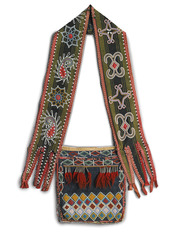 Bandolier bag. Lenape (Delaware tribe) 1850. ce. beadwork on leather Bandolier bag. Lenape (Delaware tribe) 1850. ce. beadwork on leather