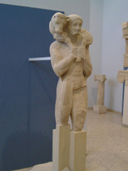 Calf Bearer, c. 560 B.C.E., marble,Greek Archaic Calf Bearer, c. 560 B.C.E., marble,Greek Archaic