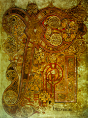 Chi Rho Iota Page from the Book of Kells, c. 800 CE, manuscript illumination
(Hiberno-Saxon Art) Chi Rho Iota Page from the Book of Kells, c. 800 CE, manuscript illumination
(Hiberno-Saxon Art)