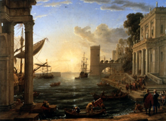 Embarkation of the Queen of Sheba by Claude Lorain, 1648 Embarkation of the Queen of Sheba by Claude Lorain, 1648