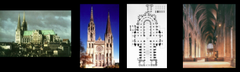 Exterior, interior and plan of Chartres Cathedral, France, 1194-1230 (west façade begun c. 1134) (High Gothic Architecture) Exterior, interior and plan of Chartres Cathedral, France, 1194-1230 (west façade begun c. 1134) (High Gothic Architecture)