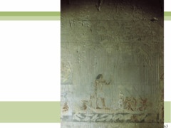 Figure 3-15 Ti watching a hippopotamus hunt, relief in the mastaba of Ti, Saqqara, Egypt, Fifth Dynasty, ca. 2450-2350 BCE. Painted limestone, 4' high. (Old Kingdom)