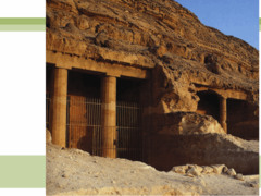 Figure 3-18 Rock-cut tombs BH 3-5, Beni Hasan, Egypt, 12th Dynasty, ca. 1950 - 1900 BCE. (Middle Kingdom)