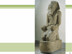 Figure 3-21 Hatshepsut with offering jars, from the upper court of her mortuary temple, Deir el-Bahri, Egypt, 18th Dynasty, ca. 1473-1458 BCE. Red granite, 8' 6" high. Metropolitan Museum of Art, New York. (New Kingdom) Figure 3-21 Hatshepsut with offering jars, from the upper court of her mortuary temple, Deir el-Bahri, Egypt, 18th Dynasty, ca. 1473-1458 BCE. Red granite, 8' 6" high. Metropolitan Museum of Art, New York. (New Kingdom)