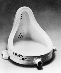 Fountain
Marcel Duchamp. 1950 C.E. (original 1917). Readymade glazed sanitary china with black paint
It was unexpectedly a rather beautiful object in its own right and a blindingly brilliant logical move, check-mating all conventional ideas about art. But it was also a highly successful practical joke. Fountain
Marcel Duchamp. 1950 C.E. (original 1917). Readymade glazed sanitary china with black paint
It was unexpectedly a rather beautiful object in its own right and a blindingly brilliant logical move, check-mating all conventional ideas about art. But it was also a highly successful practical joke.