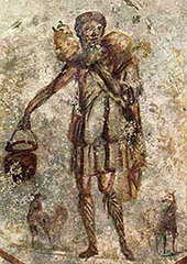 Good Shepherd, 4th Century, fresco,Early Christian Art Good Shepherd, 4th Century, fresco,Early Christian Art
