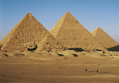 Great Pyramids. Giza, Egypt. Old Kingdom, Fourth dynasty. c. 2550-2490 bce cut limestone Great Pyramids. Giza, Egypt. Old Kingdom, Fourth dynasty. c. 2550-2490 bce cut limestone