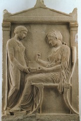 ID: Grave stele of Hegeso. Ancient Mediterranean. Attributed to Kallimachos. c. 410 BCE. Marble and paint
Form: marble and paint, important women was made ID: Grave stele of Hegeso. Ancient Mediterranean. Attributed to Kallimachos. c. 410 BCE. Marble and paint
Form: marble and paint, important women was made