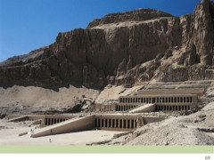 ID: mortuary temple of Hatshepsut. Ancient Mediterranean. Near luxor, egypt. New kingdom 18th dynasty. C 1473-1458 BCE. Sandstone, partially carved into a rock cliff, and red granite
Form: sandstone, carved into a rock cliff, red granite, stairs were straight up
Function: built for her father and worship gods
Content: a temple that contained numerous sculptures of Hatshepsut.
Context: emerged from middle and new kingdom, sister of thutmose, wanted to rule, dress liked a male ID: mortuary temple of Hatshepsut. Ancient Mediterranean. Near luxor, egypt. New kingdom 18th dynasty. C 1473-1458 BCE. Sandstone, partially carved into a rock cliff, and red granite
Form: sandstone, carved into a rock cliff, red granite, stairs were straight up
Function: built for her father and worship gods
Content: a temple that contained numerous sculptures of Hatshepsut.
Context: emerged from middle and new kingdom, sister of thutmose, wanted to rule, dress liked a male