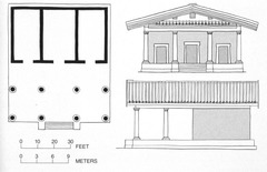 ID: temple of minerva. Ancient Mediterranean. Master sculptor Vulca. 510-500BCE. Original made of wood, mud brick, or tufa volcanic rock, terracotta.
Form: mad eof wood, mud, brick, tufa, 2 main parts large front porch and back area triple cella. Apollo made out of terracotta
Function: worship goddess, Minerva and celebrate victory. Narrative
Content: the worshipping of God's and goddesses takes place in nature placed peak of the temple
Context: enclosed religious boundary to worship gods and goddesses. Statue of Apollo ID: temple of minerva. Ancient Mediterranean. Master sculptor Vulca. 510-500BCE. Original made of wood, mud brick, or tufa volcanic rock, terracotta.
Form: mad eof wood, mud, brick, tufa, 2 main parts large front porch and back area triple cella. Apollo made out of terracotta
Function: worship goddess, Minerva and celebrate victory. Narrative
Content: the worshipping of God's and goddesses takes place in nature placed peak of the temple
Context: enclosed religious boundary to worship gods and goddesses. Statue of Apollo