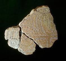 ID: Terra cotta fragment. Global Prehsitory. Solomon Islands, Reef Islands. 1000 BCE. Medium: terra cotta(incised)
Form: Terra cotta(incised), geometric seperation, pattern, anthropomorphic, used tools for pattern
Function: helped with cooking, storing food
Content: face
Context: they traveled alot ID: Terra cotta fragment. Global Prehsitory. Solomon Islands, Reef Islands. 1000 BCE. Medium: terra cotta(incised)
Form: Terra cotta(incised), geometric seperation, pattern, anthropomorphic, used tools for pattern
Function: helped with cooking, storing food
Content: face
Context: they traveled alot