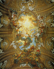Il Gesu, ceiling. Rome, Italy. Gaulli. 16th century Il Gesu, ceiling. Rome, Italy. Gaulli. 16th century