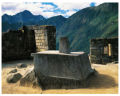 Intihuatana Stone
Machu Picchu Peru granite 1450/1550
Intihuatana means Intihuatana Stone
Machu Picchu Peru granite 1450/1550
Intihuatana means