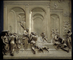 Jacob and Esau by Lorenzo Ghiberti (also known as Jacob and His Sons)
East doors or Baptistry of San Giovanni in Florence, Italy.
1425-1452 Jacob and Esau by Lorenzo Ghiberti (also known as Jacob and His Sons)
East doors or Baptistry of San Giovanni in Florence, Italy.
1425-1452