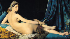 La Grande Odalisque
Jean-Auguste-Dominique Ingres. 1814 C.E. Oil on canvas
Ingres' sensual fascination with the Orient was no secret. He displayed his attraction for this foreign eroticism in many of his works but his most famous paintings on this theme are La Grande Odalisque. La Grande Odalisque
Jean-Auguste-Dominique Ingres. 1814 C.E. Oil on canvas
Ingres' sensual fascination with the Orient was no secret. He displayed his attraction for this foreign eroticism in many of his works but his most famous paintings on this theme are La Grande Odalisque.