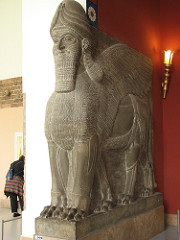 Lamassu from the citadel of Sargon II, Dur Sharrukin. New-Assyrian, c. 720-705 bce Alabaster Lamassu from the citadel of Sargon II, Dur Sharrukin. New-Assyrian, c. 720-705 bce Alabaster