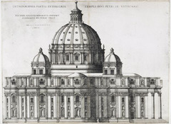 Michelangelo's Elevation for St. Peter's by Etienne Duperac.
1546-1564 Michelangelo's Elevation for St. Peter's by Etienne Duperac.
1546-1564