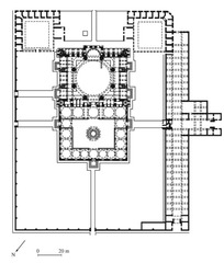 Mosque of Selim II Plan
Sinan (architect),Edirne, Turkey, 1568-1575, Brick and Stone
Very thin tall minarets
Numerous windows make for brilliantly lit interior
Decorative display of mosaics and tile work for interior
Inspired by Hagia Sophia, though this is a completely central plan
Octagonal interior contrasts with conventional mosques that have partitioned interiors
Hospital, school, library, etc. all part of the complex
Sinan was chief court architect for Suleiman the Magnificent
Transitions from a square ground plan to round dome done with insertion of smaller domes that act as squiches
8 Large piers support the dome Mosque of Selim II Plan
Sinan (architect),Edirne, Turkey, 1568-1575, Brick and Stone
Very thin tall minarets
Numerous windows make for brilliantly lit interior
Decorative display of mosaics and tile work for interior
Inspired by Hagia Sophia, though this is a completely central plan
Octagonal interior contrasts with conventional mosques that have partitioned interiors
Hospital, school, library, etc. all part of the complex
Sinan was chief court architect for Suleiman the Magnificent
Transitions from a square ground plan to round dome done with insertion of smaller domes that act as squiches
8 Large piers support the dome