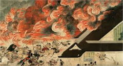 Night Attack on the Sanjō Palace
Kamakura Period, Japan. c. 1250-1300 C.E. Handstroll (ink and color on paper)
The scene appearing here, entitled Night Attack on the Sanjō Palace
Kamakura Period, Japan. c. 1250-1300 C.E. Handstroll (ink and color on paper)
The scene appearing here, entitled