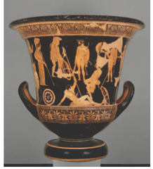 Niobides Krater. Anonymous vase painter of Classical Greece known as the niobid Painter. c 460-450 bce. Clay, red-figure technique (white highlights) Niobides Krater. Anonymous vase painter of Classical Greece known as the niobid Painter. c 460-450 bce. Clay, red-figure technique (white highlights)