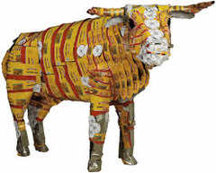 Pisupo Lua Afe (Corned Beef 2000)
Michel Tuffery. New Zealand. 1994 C.E. Mixed media
The meaning of this work is to raise questions about the effects colonial economies have had on Pacific peoples and whether foreign intervention actually encourages independence or fosters dependency. The way in which it is presented is very different and shocking. Pisupo Lua Afe (Corned Beef 2000)
Michel Tuffery. New Zealand. 1994 C.E. Mixed media
The meaning of this work is to raise questions about the effects colonial economies have had on Pacific peoples and whether foreign intervention actually encourages independence or fosters dependency. The way in which it is presented is very different and shocking.