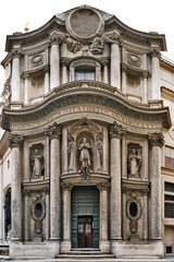 San Carlo alle Quattro Fontane
Rome, Italy. Francesco Borromini (architect) 1638-1646 C.E. Stone and stucco
He was much criticized as an architect who ignored the rules of the Ancients in favour of whimsy. However it is his clear knowledge of those rules, and the facility and ingenuity with which he manipulated them, which has ensured his reputation as one of the great geniuses in the history of architecture. San Carlo alle Quattro Fontane
Rome, Italy. Francesco Borromini (architect) 1638-1646 C.E. Stone and stucco
He was much criticized as an architect who ignored the rules of the Ancients in favour of whimsy. However it is his clear knowledge of those rules, and the facility and ingenuity with which he manipulated them, which has ensured his reputation as one of the great geniuses in the history of architecture.