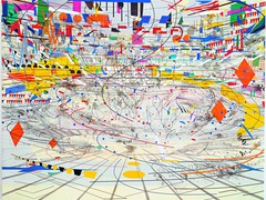 Stadia II
Julie Mehretu. New York. 2004 C.E. Ink and acrylic on canvas
Stadia II is meant to portray a large stadium, A sports arena. Country flags, confetti, and the eruption of the crowd are prevalent. Stadia II
Julie Mehretu. New York. 2004 C.E. Ink and acrylic on canvas
Stadia II is meant to portray a large stadium, A sports arena. Country flags, confetti, and the eruption of the crowd are prevalent.