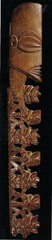 Staff god
late 18th-early 19th century CE
wood, tapa, fiber, feathers
Cook Islands, central Polynesia
396 cm
#216
-bark cloth is meant to protect the ancestral power (mana)
-a major deity that the Cook Islanders would worship
-mix of female and male elements, missionaries removed and destroyed them because they found them obscene
-rare representation of an important deity to the Cook Islanders before their conversion to Christianity
-no other large staff gods from the Cook Islands Staff god
late 18th-early 19th century CE
wood, tapa, fiber, feathers
Cook Islands, central Polynesia
396 cm
#216
-bark cloth is meant to protect the ancestral power (mana)
-a major deity that the Cook Islanders would worship
-mix of female and male elements, missionaries removed and destroyed them because they found them obscene
-rare representation of an important deity to the Cook Islanders before their conversion to Christianity
-no other large staff gods from the Cook Islands