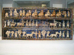 Standard of Ur from Royal Tombs at Ur. Sumerian. c. 2600-2400 BCE. Lapiz lazuli Standard of Ur from Royal Tombs at Ur. Sumerian. c. 2600-2400 BCE. Lapiz lazuli