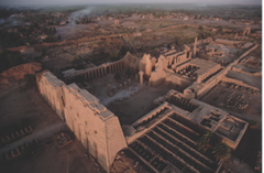 Temple of Amun-re and Hypostyle Hall
Karnark, near Luxor, Egypt. New Kingdom, 18th and 19th Dynasties. Temple: c. 1550 B.C.E.; hall: c. 1250 B.C.E. Cut sandstone and mud brick.
The Hypostyle Hall is also the largest and most elaborately decorated of all such buildings in Egypt and the patchwork of artistic styles and different royal names seen in these inscriptions and relief sculptures reflect the different stages at which they were carved over the centuries. As the temple of Amun-re is the largest religious complex in the world. Temple of Amun-re and Hypostyle Hall
Karnark, near Luxor, Egypt. New Kingdom, 18th and 19th Dynasties. Temple: c. 1550 B.C.E.; hall: c. 1250 B.C.E. Cut sandstone and mud brick.
The Hypostyle Hall is also the largest and most elaborately decorated of all such buildings in Egypt and the patchwork of artistic styles and different royal names seen in these inscriptions and relief sculptures reflect the different stages at which they were carved over the centuries. As the temple of Amun-re is the largest religious complex in the world.