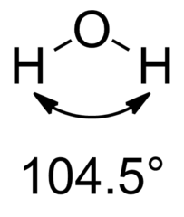 The angle of H2O is... The angle of H2O is...