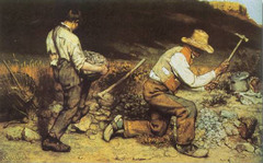 The Stone Breakers
Gustave Courbet. 1849 C.E. (destroyed in 1945). Oil canvas
He attempts to be even-handed, attending to faces and rock equally. In these ways, The Stonebreakers seems to lack the basics of art (things like a composition that selects and organizes, aerial perspective and finish) and as a result, it feels more The Stone Breakers
Gustave Courbet. 1849 C.E. (destroyed in 1945). Oil canvas
He attempts to be even-handed, attending to faces and rock equally. In these ways, The Stonebreakers seems to lack the basics of art (things like a composition that selects and organizes, aerial perspective and finish) and as a result, it feels more