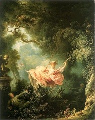 The Swing
Jean-Honoré Fragonard. 1767 C.E. Oil on canvas
The Swing, rich with symbolism, not only manages to capture a moment of complete spontaneity and joie de vivre, but also alludes to the illicit affair that may have already been going on, or is about to begin. The Swing
Jean-Honoré Fragonard. 1767 C.E. Oil on canvas
The Swing, rich with symbolism, not only manages to capture a moment of complete spontaneity and joie de vivre, but also alludes to the illicit affair that may have already been going on, or is about to begin.