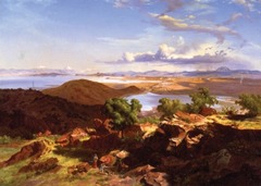 The Valley of Mexico from the Hillside of Santa Isabel
Jose Velasco, 1882, Oil on Canvas
Primarily an academic landscape painter
Specialized in broad panoramas of the Valley of Mexico
Keen observer of nature; rocks, foliage, clouds, waterfalls depicted with great accuracy
Rejected the realist and romantic landscapes of courbet and turner, wanted a landscape of idealized beauty
Settled in Villa Guadalupe with an overview of the Valley of Mexico
Dramatic perspective, very large area depicted, big distance, small figures
Glorifies the beauty of the Mexican countryside
Hill of Tepayac where the Virgin of Guadalupe appeared
Shows effects of industrialization/urbanization with human development The Valley of Mexico from the Hillside of Santa Isabel
Jose Velasco, 1882, Oil on Canvas
Primarily an academic landscape painter
Specialized in broad panoramas of the Valley of Mexico
Keen observer of nature; rocks, foliage, clouds, waterfalls depicted with great accuracy
Rejected the realist and romantic landscapes of courbet and turner, wanted a landscape of idealized beauty
Settled in Villa Guadalupe with an overview of the Valley of Mexico
Dramatic perspective, very large area depicted, big distance, small figures
Glorifies the beauty of the Mexican countryside
Hill of Tepayac where the Virgin of Guadalupe appeared
Shows effects of industrialization/urbanization with human development